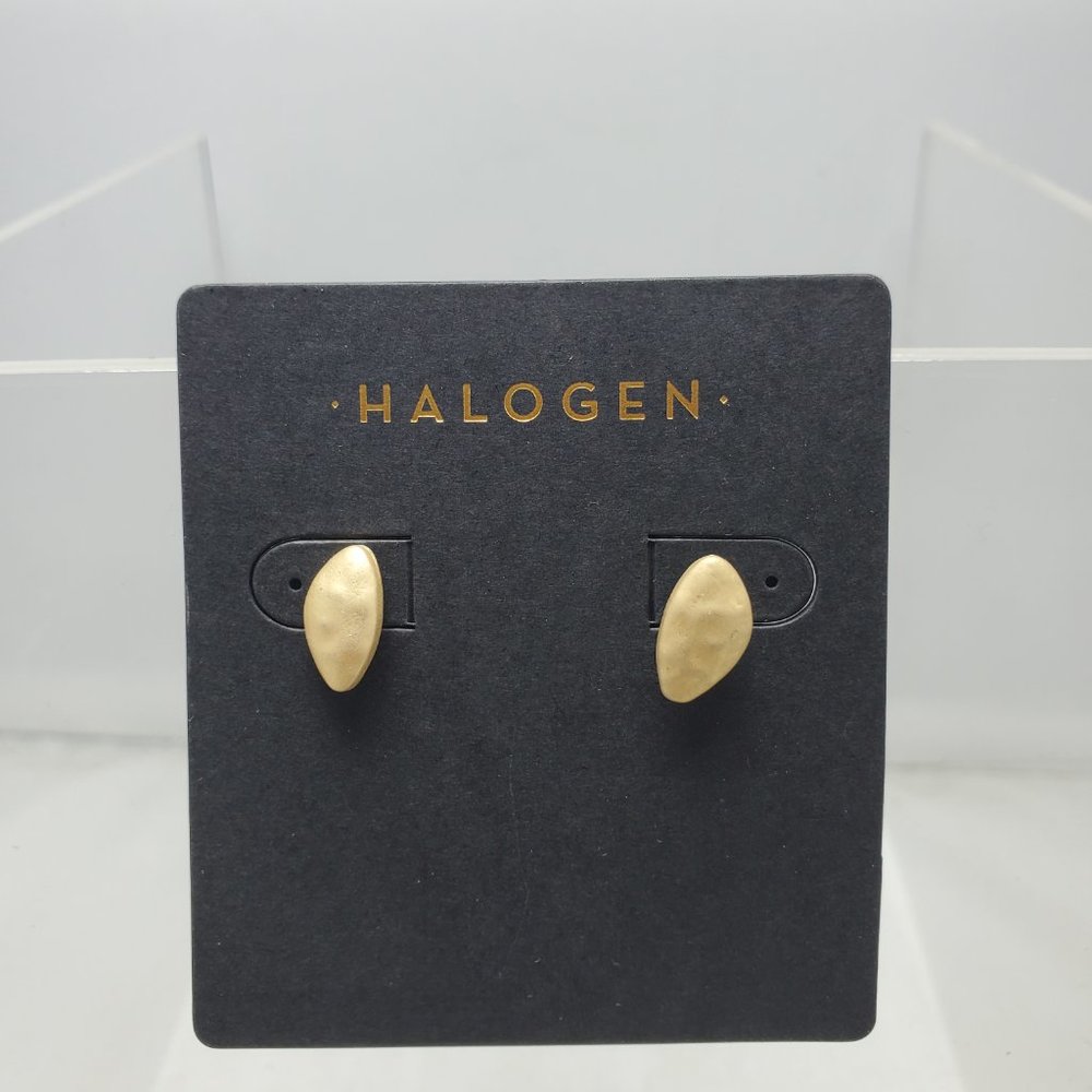 Halogen Matt gold stud  pierced earring